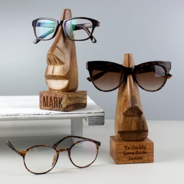 Personalised Wooden Glasses Nose-Shaped Holder