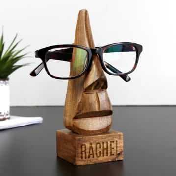 Personalised Wooden Glasses Nose-Shaped Holder