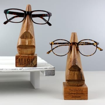 Personalised Wooden Glasses Nose-Shaped Holder