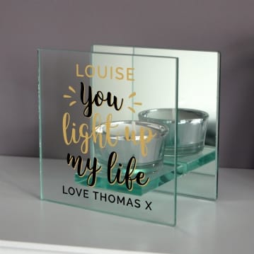 Personalised You Light Up My Life Triple Tealight Holder