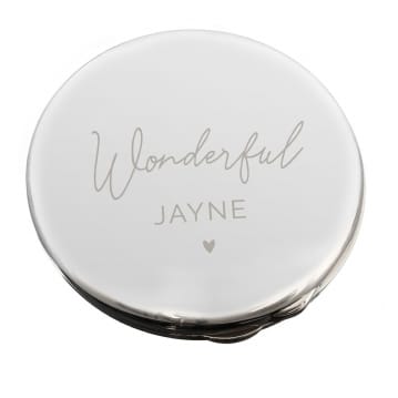 Engraved "Beautiful" Compact Mirror