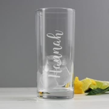 Personalised Engraved Hi Ball Glass with Name