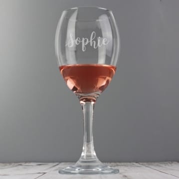 Personalised Engraved Wine Glass with Name