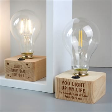 Personalised LED Bulb Table Lamps