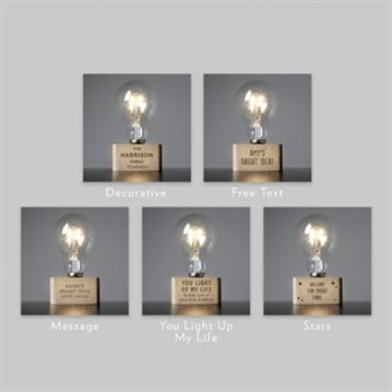 Personalised LED Bulb Table Lamps