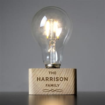 Personalised LED Bulb Table Lamps