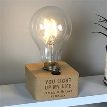 Personalised LED Bulb Table Lamps