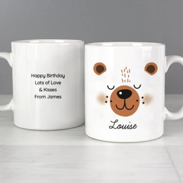 Personalised Cute Animal Face Mugs
