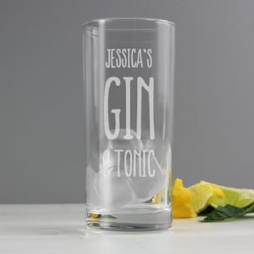 Personalised Gin & Tonic Hi Ball Glass