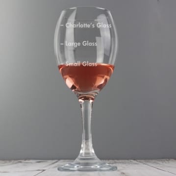 Personalised Measures Wine Glass