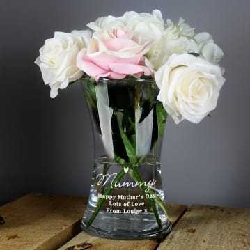 Personalised Love Heart Glass Vase