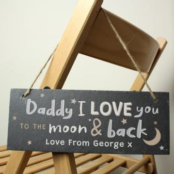 Personalised To the Moon and Back Slate Sign