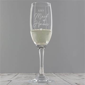 Maid of Honour Personalised Prosecco Glass