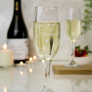 Maid of Honour Personalised Prosecco Glass