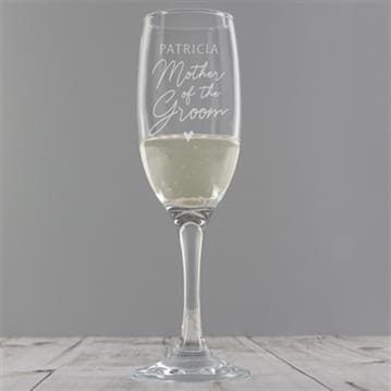 Mother of the Groom Personalised Champagne Glass