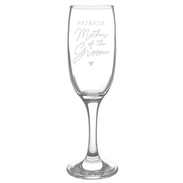 Mother of the sales groom champagne flute