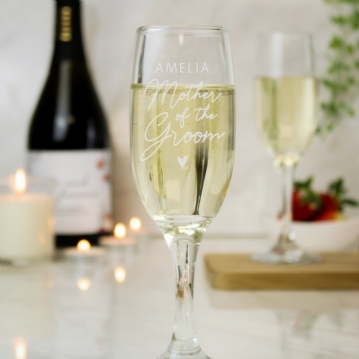 Mother of the Groom Personalised Champagne Glass