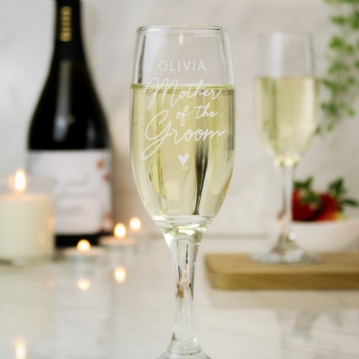 Mother of the Groom Personalised Champagne Glass