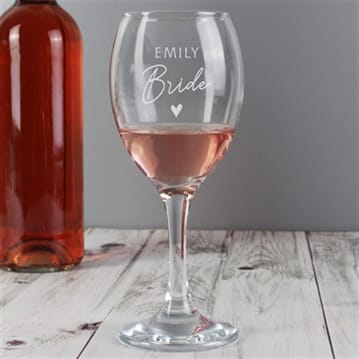 Bride Personalised Wine Glass