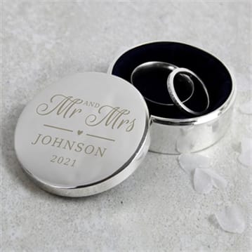 Mr and Mrs Personalised Ring Box