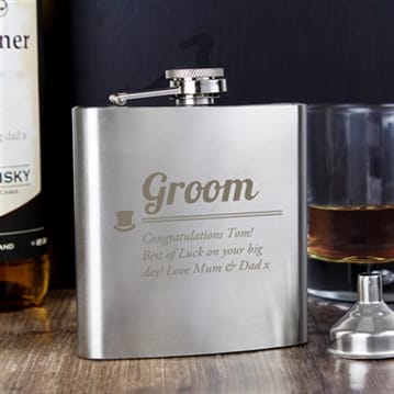 Personalised Groom Hip Flask