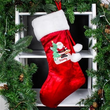 Personalised Santa Luxury Red Stocking