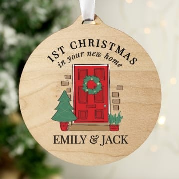 Personalised First Christmas Wooden Christmas Decorations