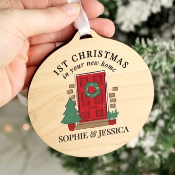 Personalised First Christmas Wooden Christmas Decorations