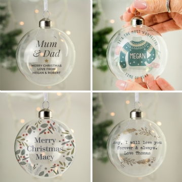Personalised Glass Christmas Baubles