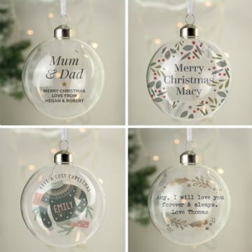 Personalised Glass Christmas Baubles