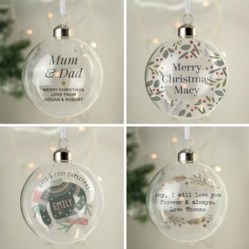 Personalised glass baubles deals