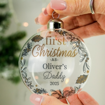 Personalised First Christmas Glass Baubles
