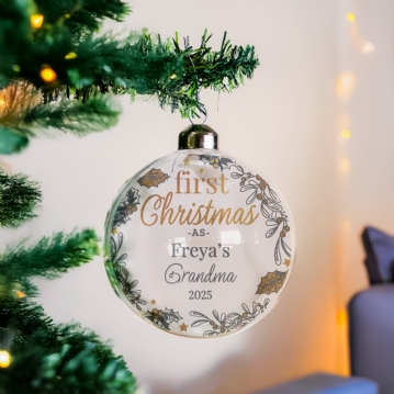 Personalised First Christmas Glass Baubles