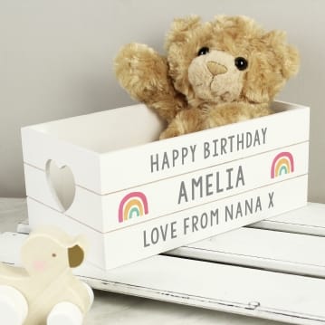 Personalised White Wooden Crates
