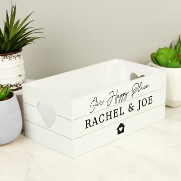Personalised White Wooden Crates