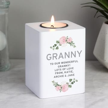 Personalized tea shop light candles