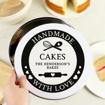 Personalised Handmade With Love Cake Tin