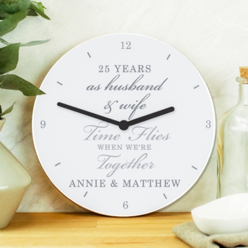 Personalised Wooden Wall Clocks for Couples and Family