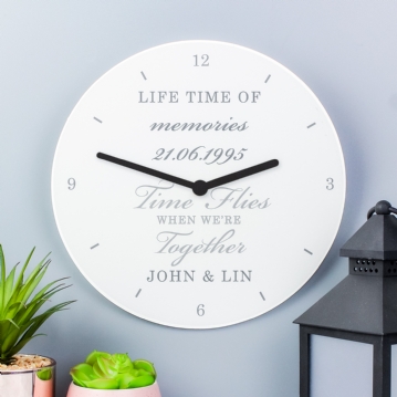 Personalised Wooden Wall Clocks for Couples and Family