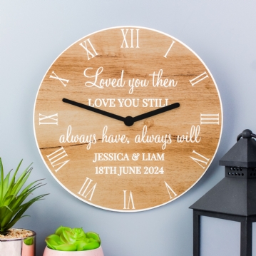 Personalised Wooden Wall Clocks for Couples and Family
