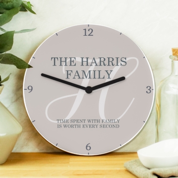 Personalised Wooden Wall Clocks for Couples and Family