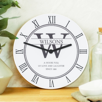 Personalised Wooden Wall Clocks for Couples and Family