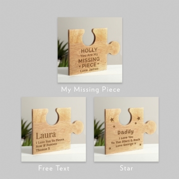 Jigsaw Piece Personalised Wooden Drink Coasters