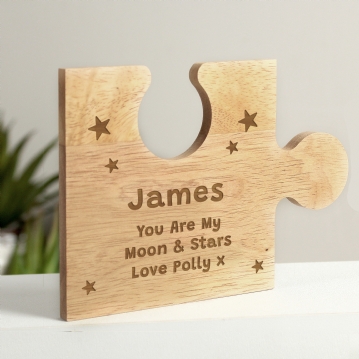 Jigsaw Piece Personalised Wooden Drink Coasters
