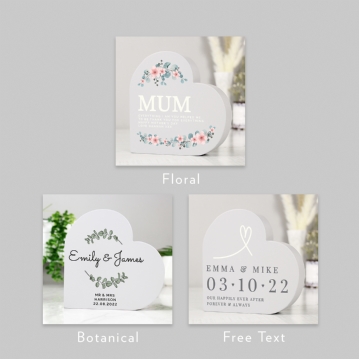 Personalised Free-Standing Heart Ornaments