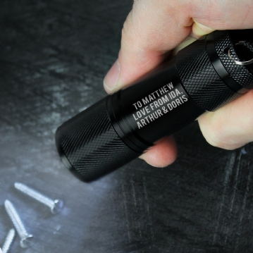 Personalised Black Mini Torch