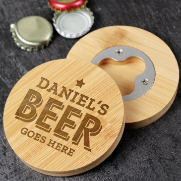 Personalised Bamboo Bottle Opener Coasters