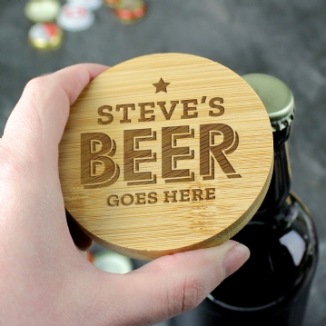 Personalised Bamboo Bottle Opener Coasters