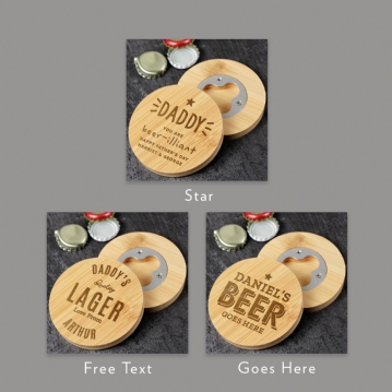 Personalised Bamboo Bottle Opener Coasters