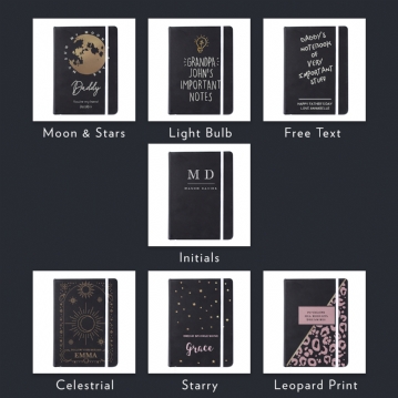 Personalised Black Hardback A5 Notebooks
